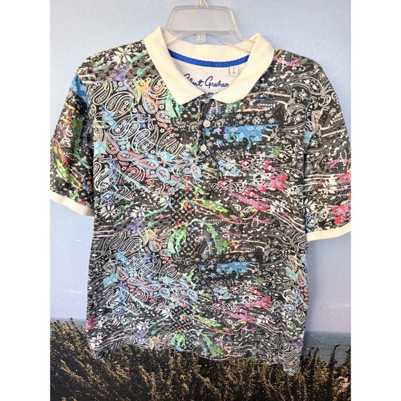 Robert Graham Other - Robert Graham Polo Shirt Rip Tide Abstract Moisture Wicking Golf Mens L